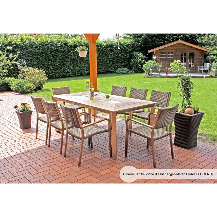 Gartentisch 'Florence' Aluminium 100 x 75 x 192 cm