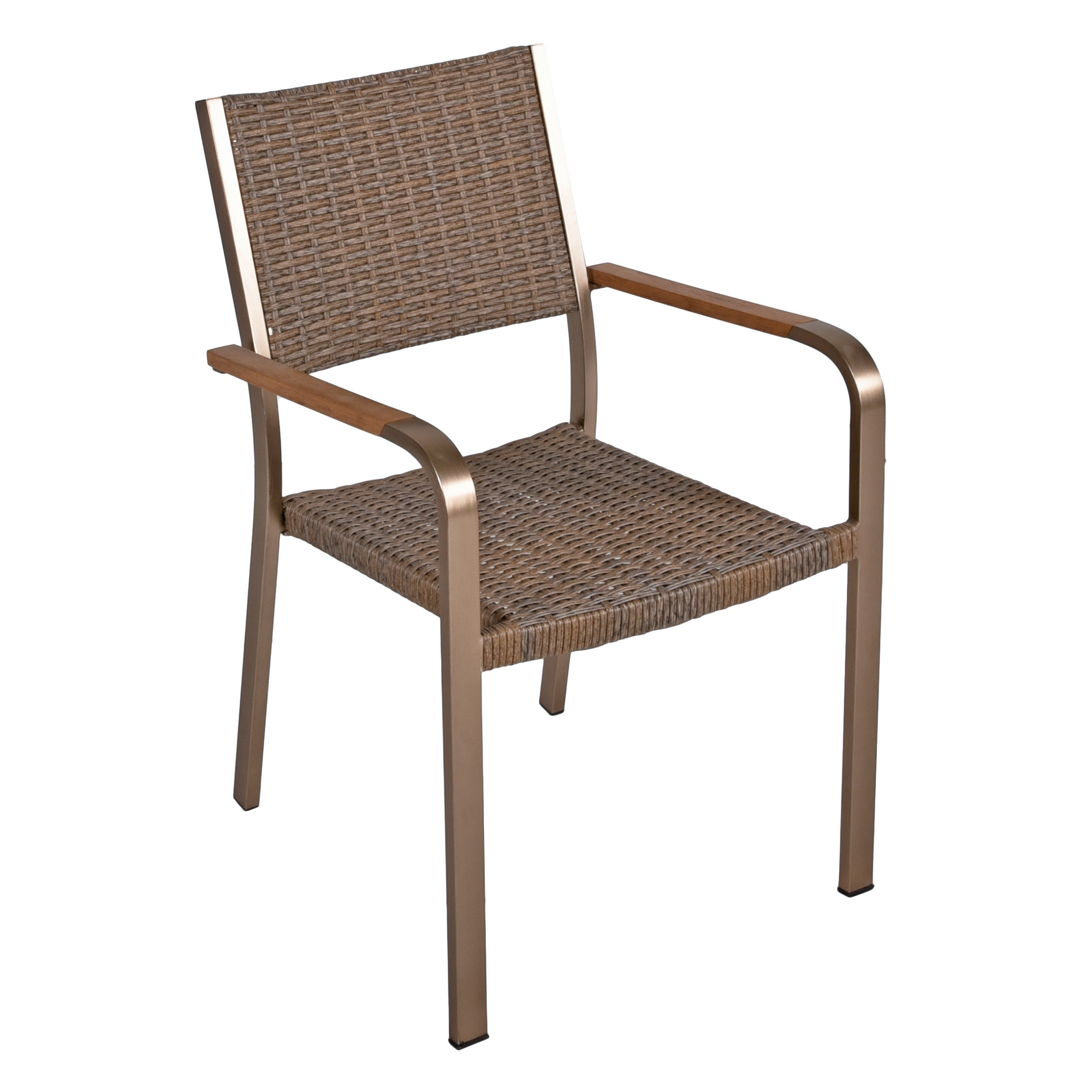 Gartenstuhlset 'Florence' stapelbar Aluminium braun 2 Stück