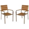 Gartenstuhlset 'Florence' stapelbar Aluminium braun 2 Stück
