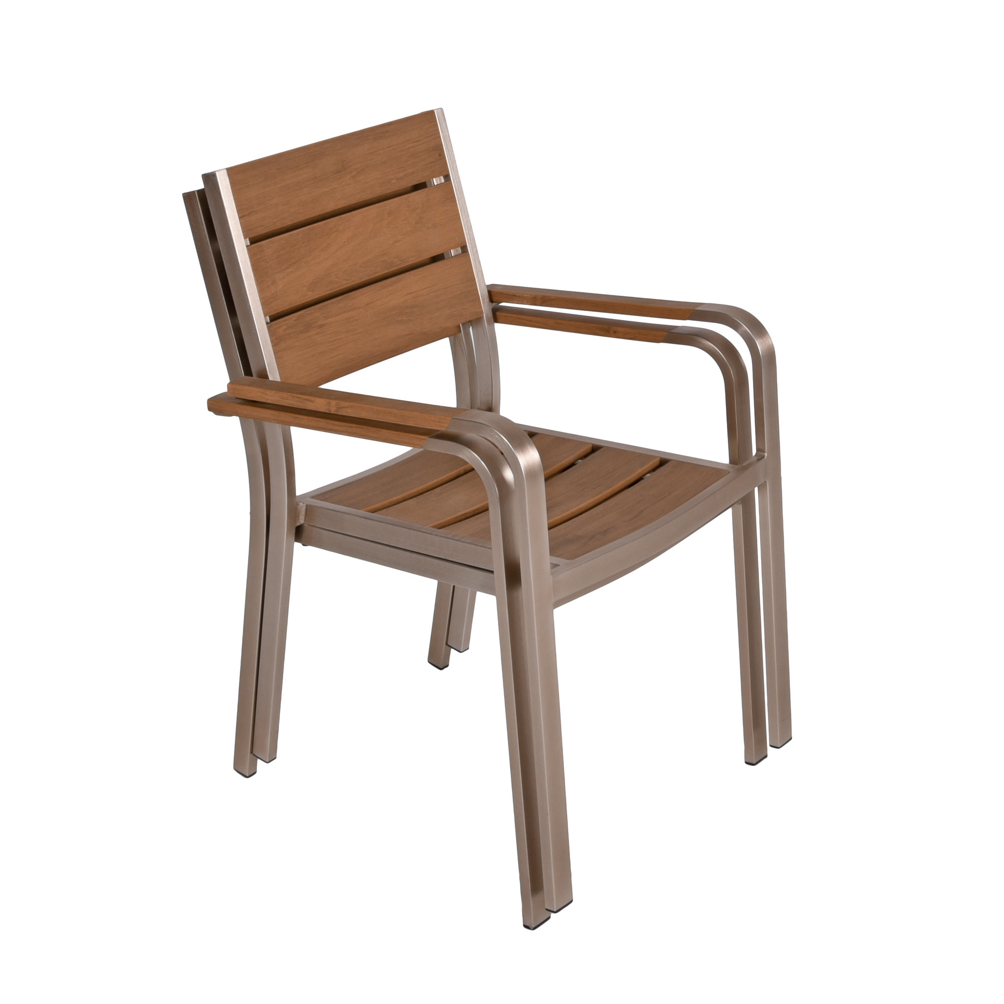 Gartenstuhlset 'Florence' stapelbar Aluminium braun 2 Stück