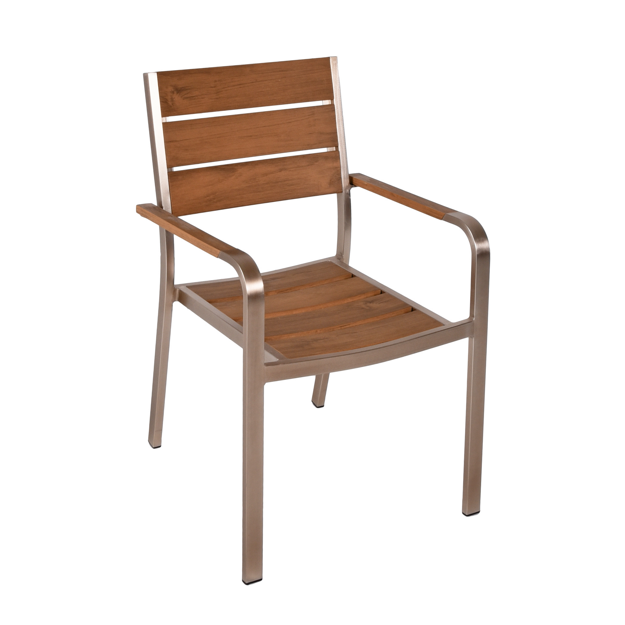 Gartenstuhlset 'Florence' stapelbar Aluminium braun 2 Stück