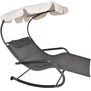 Schaukelliege 'Serifos' mit Sonnendach anthrazit/beige 138 x 160 x 200 cm