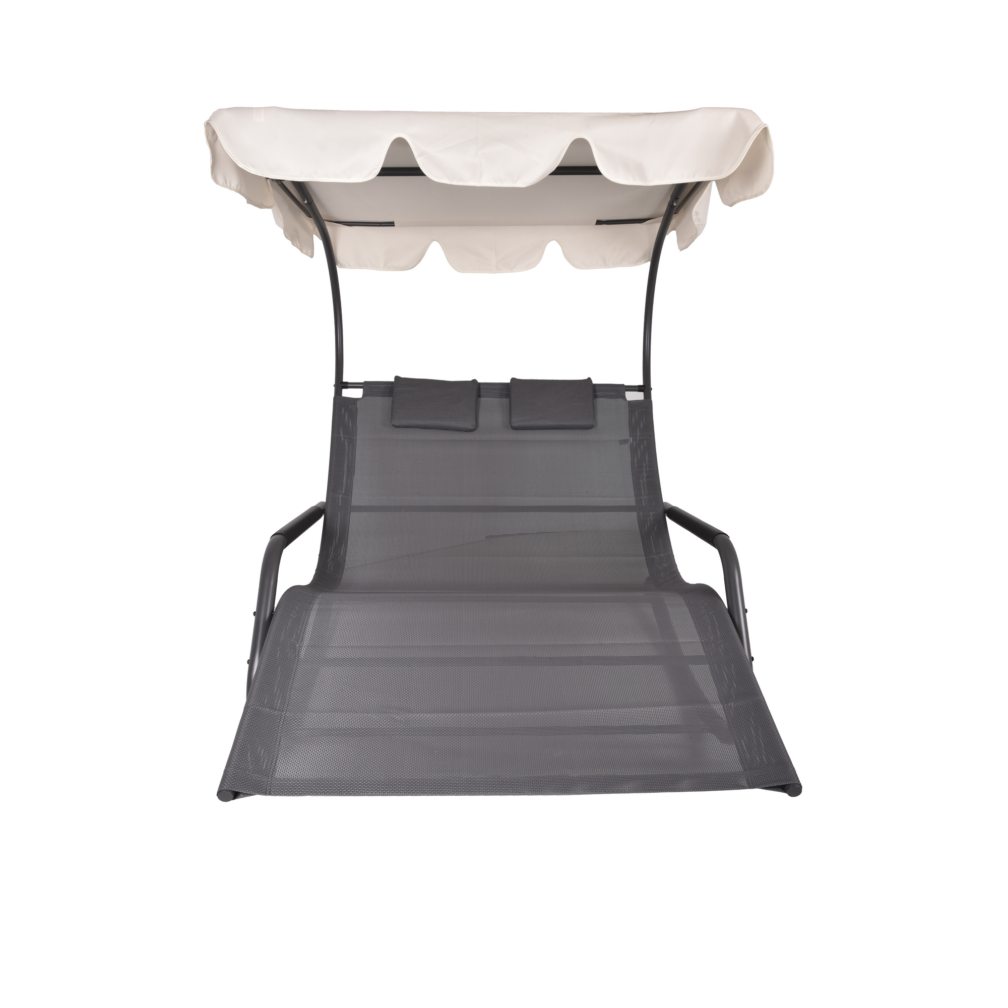 Schaukelliege 'Serifos' mit Sonnendach anthrazit/beige 138 x 160 x 200 cm