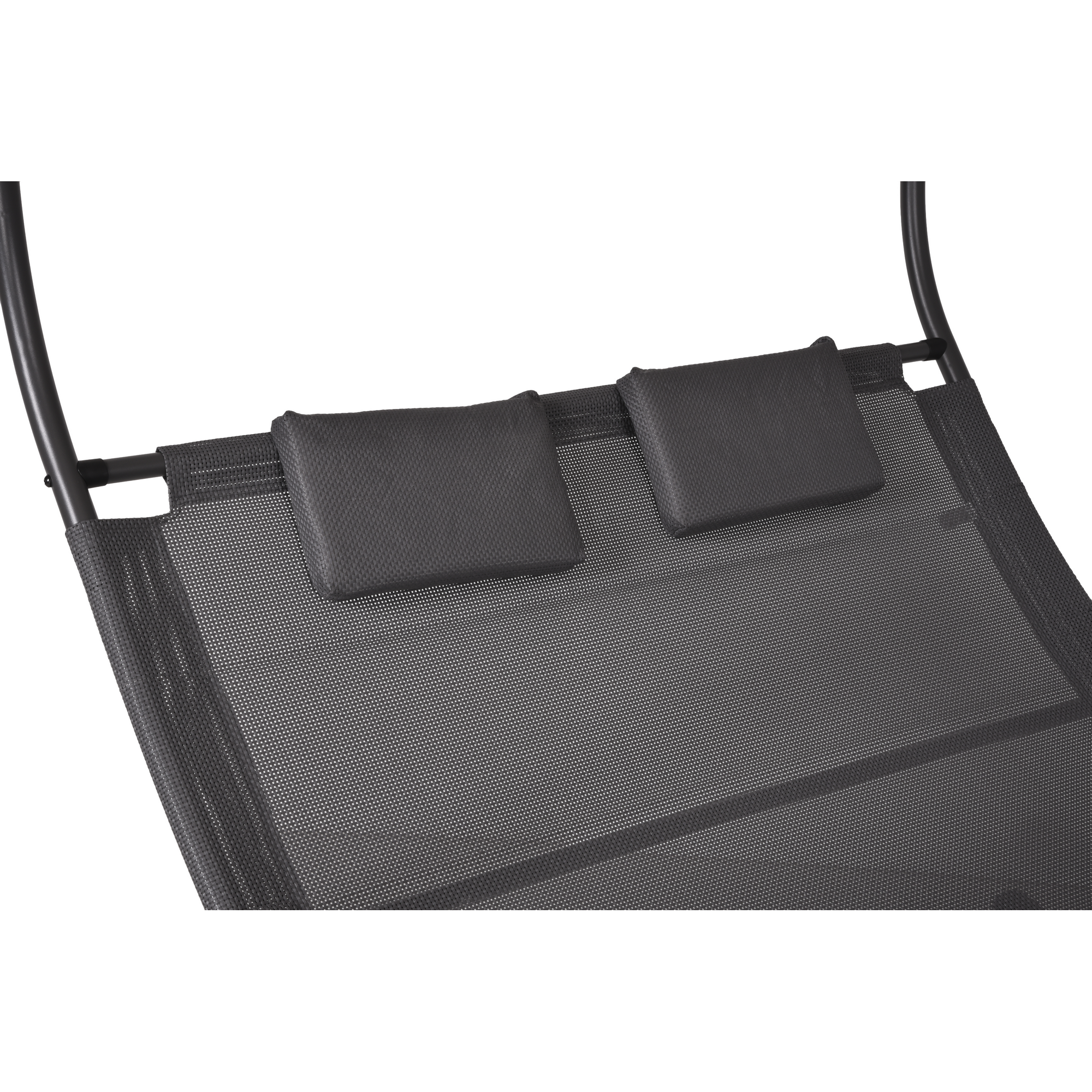 Schaukelliege 'Serifos' mit Sonnendach anthrazit/beige 138 x 160 x 200 cm