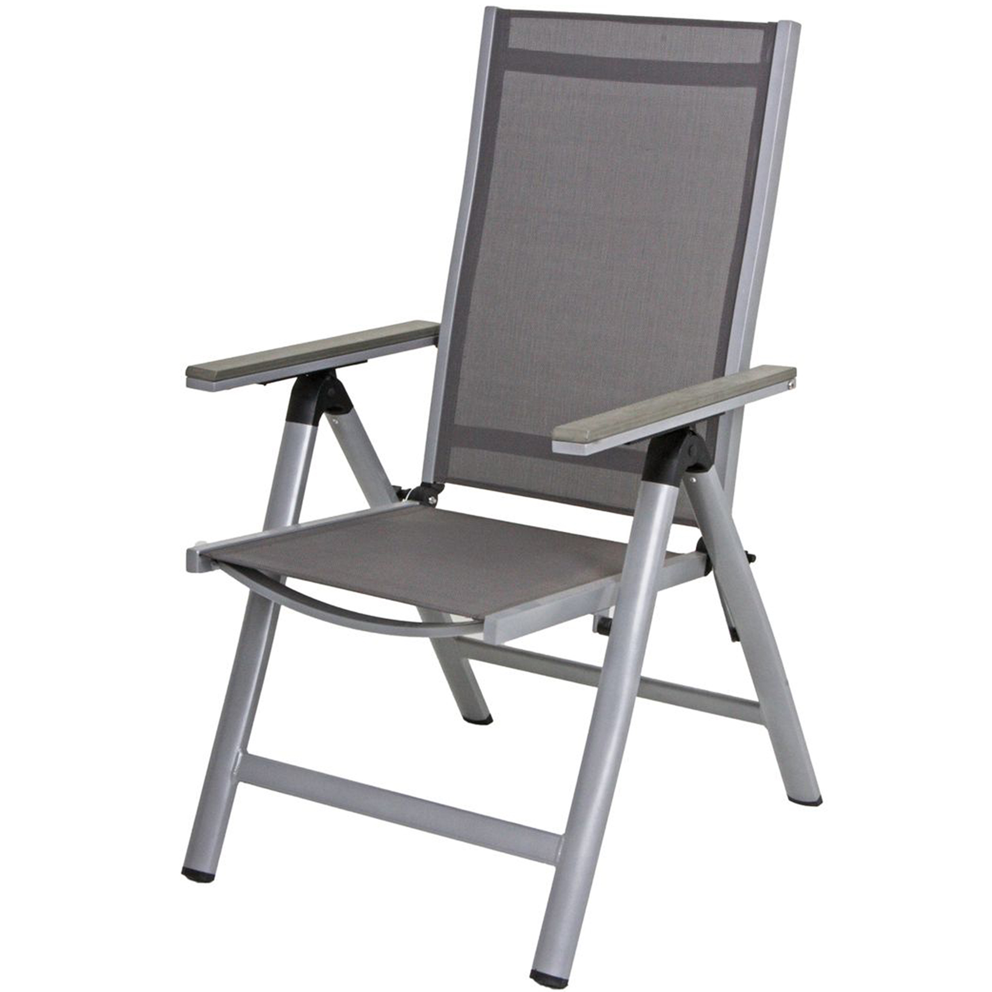 Gartenstuhl 'Grace' klappbar Aluminium grau 60 x 107 x 107 cm