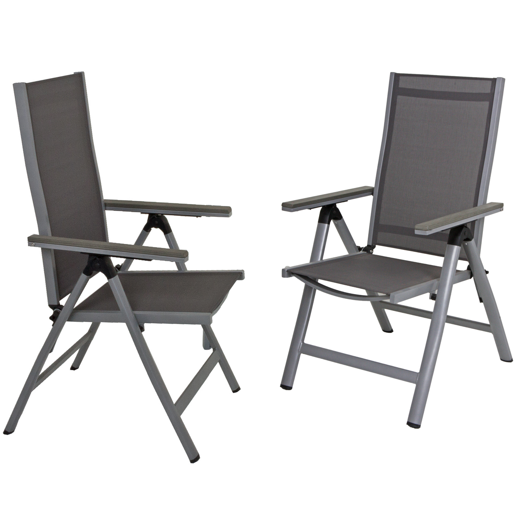 Gartenstuhlset 'Grace' klappbar Aluminium anthrazit 2 Stück