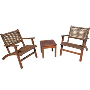 Balkonmöbelset 'Sonora' Eukalyptusholz braun 3-teilig