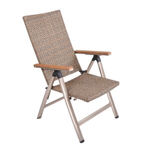 Gartenstuhl 'Florence' klappbar Aluminium braun 59 x 108 x 70 cm