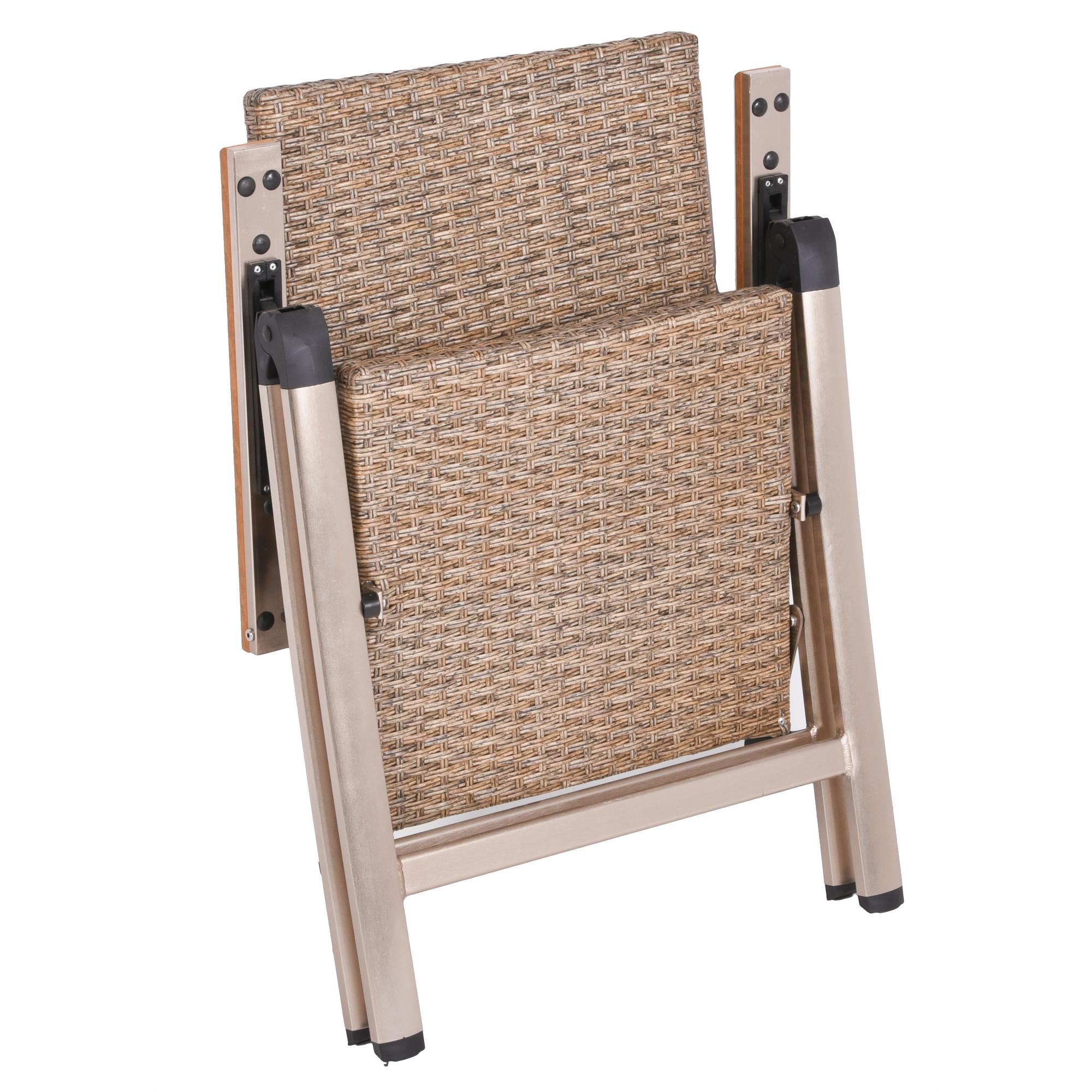 Gartenstuhl 'Florence' klappbar Aluminium braun 59 x 108 x 70 cm