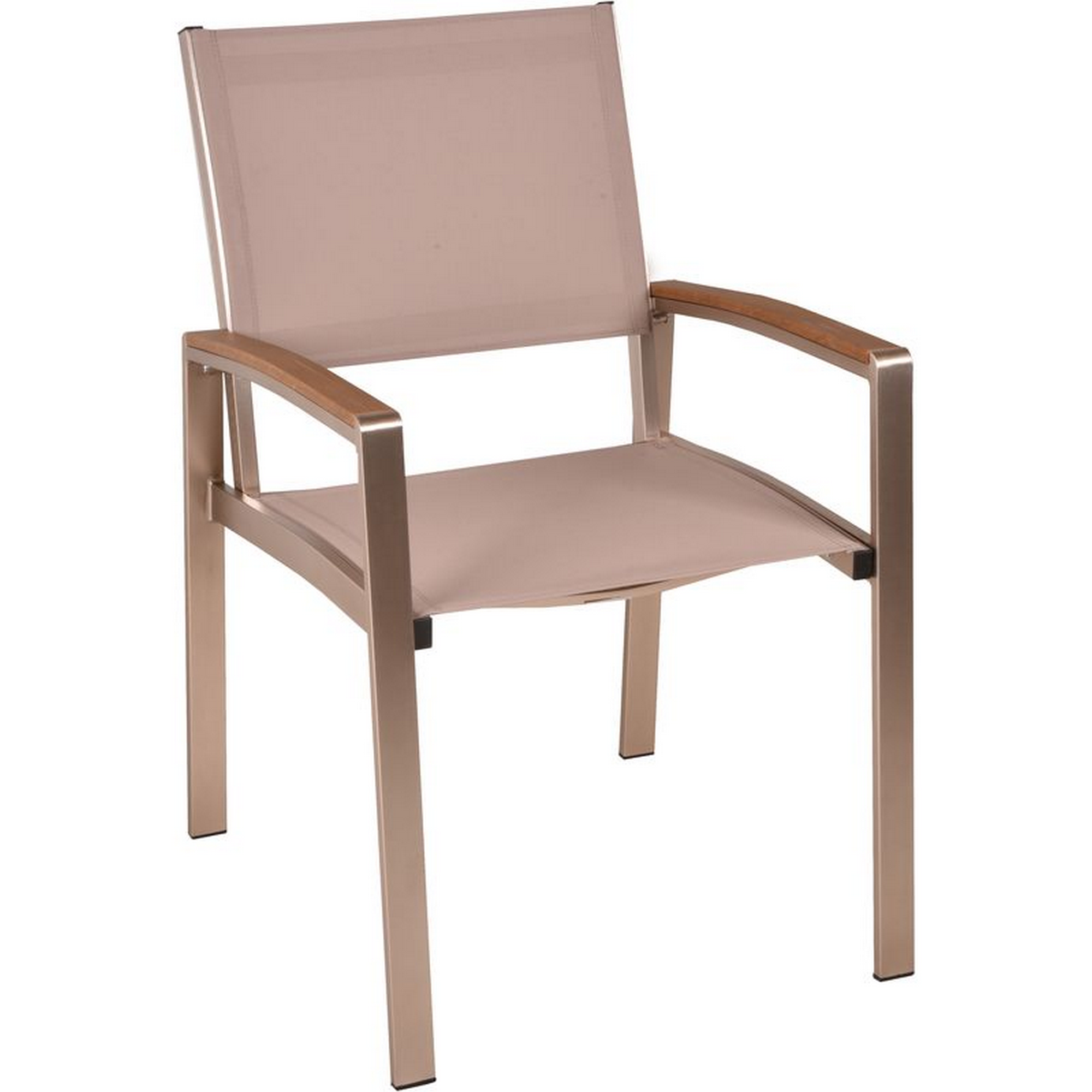 Gartenstuhlset 'Florence' stapelbar Aluminium silbern/champagner 2 Stück