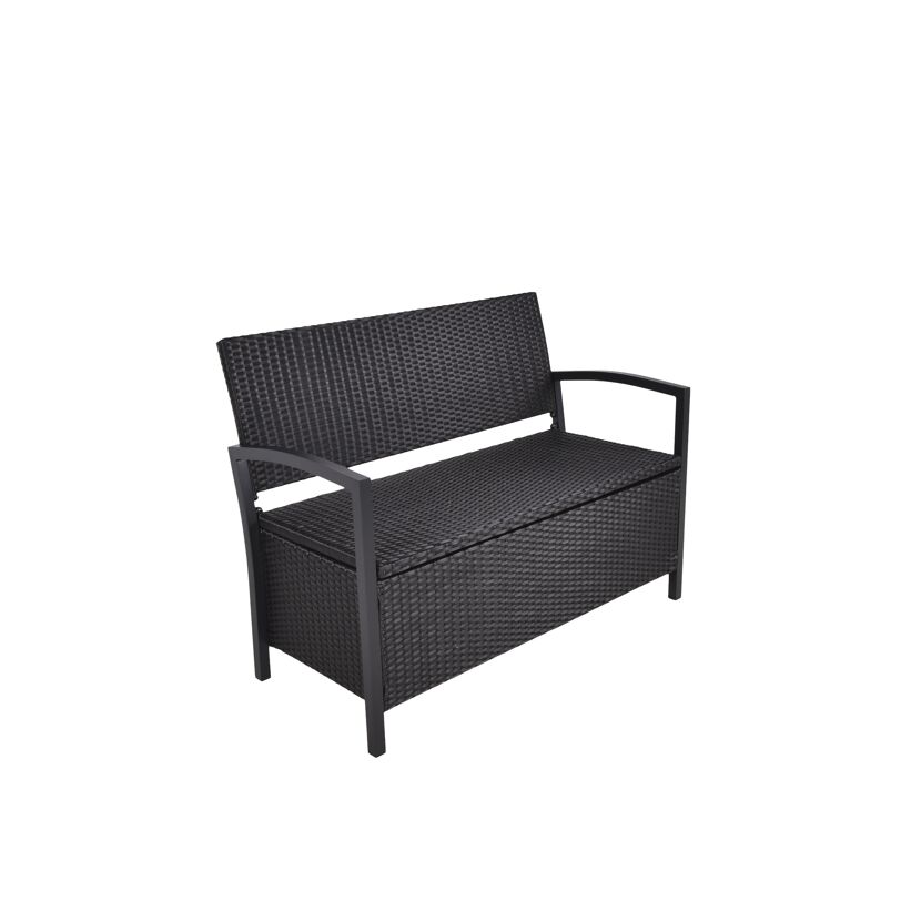 Gartenbank 'Ferrara' 2-Sitzer Aluminium schwarz 117 x 86 x 58 cm