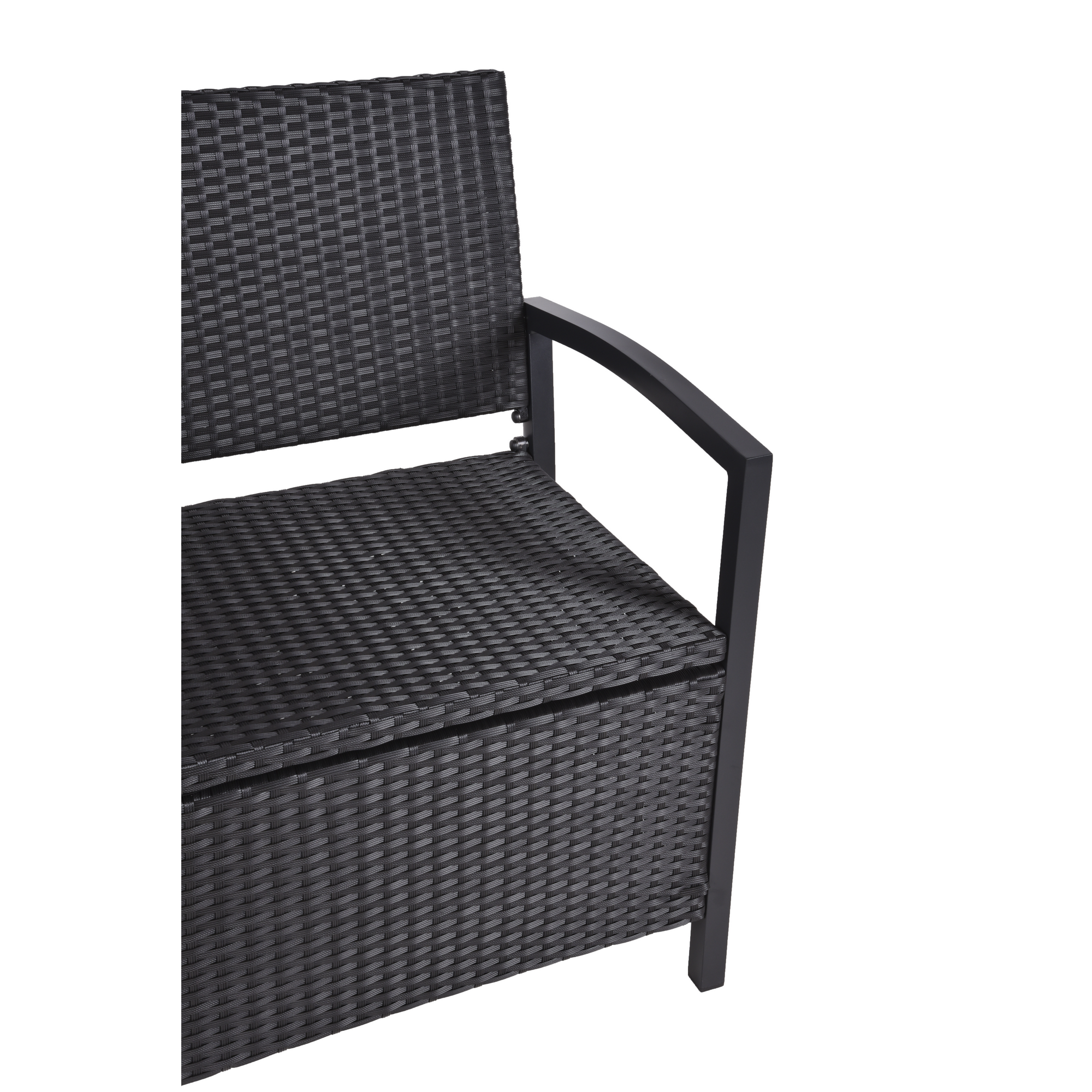 Gartenbank 'Ferrara' 2-Sitzer Aluminium schwarz 117 x 86 x 58 cm