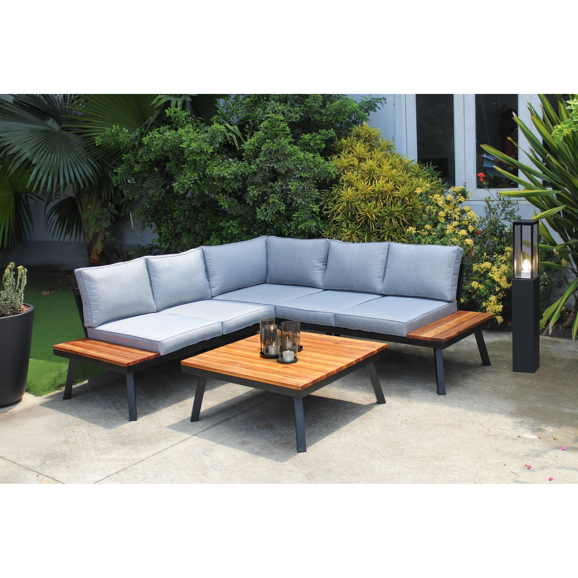 Loungemöbelset 'Theresa' Stahl grau 4-teilig