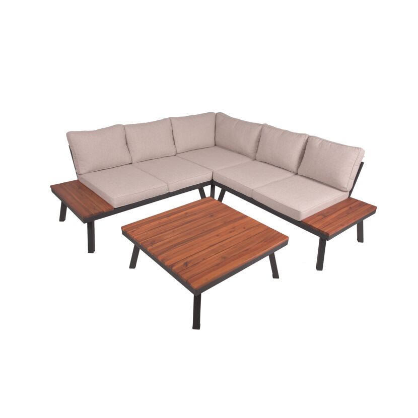 Loungemöbelset 'Theresa' Stahl beige 4-teilig