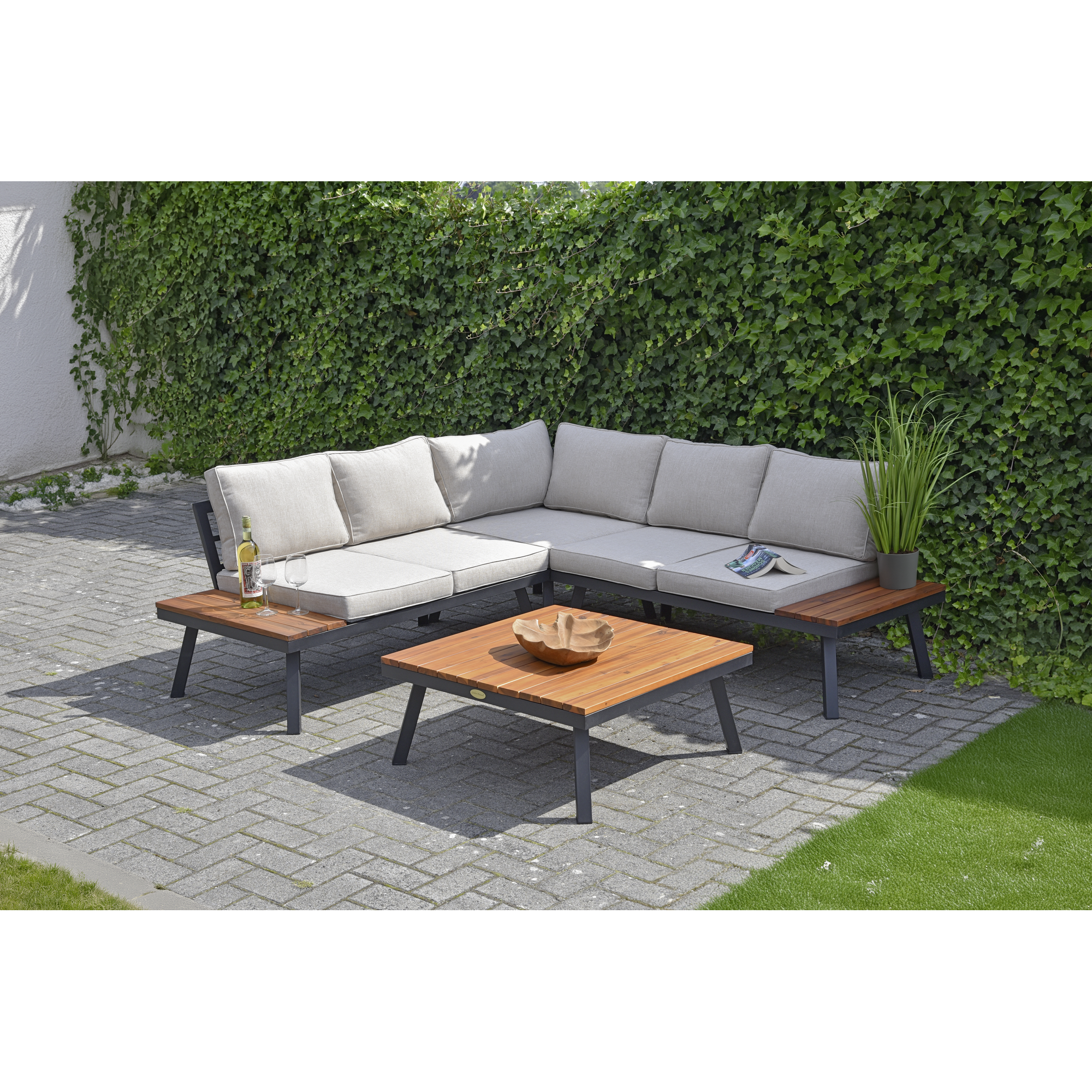 Loungemöbelset 'Theresa' Stahl beige 4-teilig