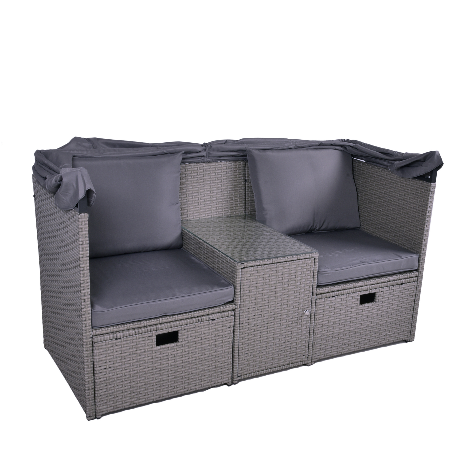 Strandkorb 'Saint-Tropez' Stahl dunkelgrau 3-teilig