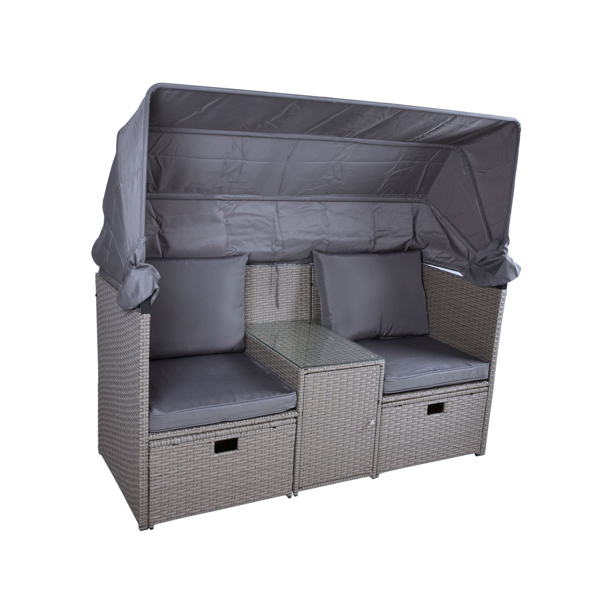 Strandkorb 'Saint-Tropez' Stahl dunkelgrau 3-teilig