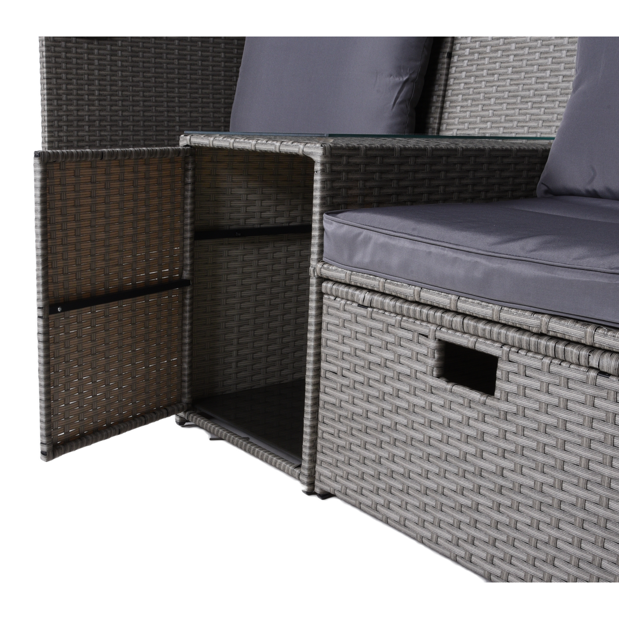 Strandkorb 'Saint-Tropez' Stahl dunkelgrau 3-teilig