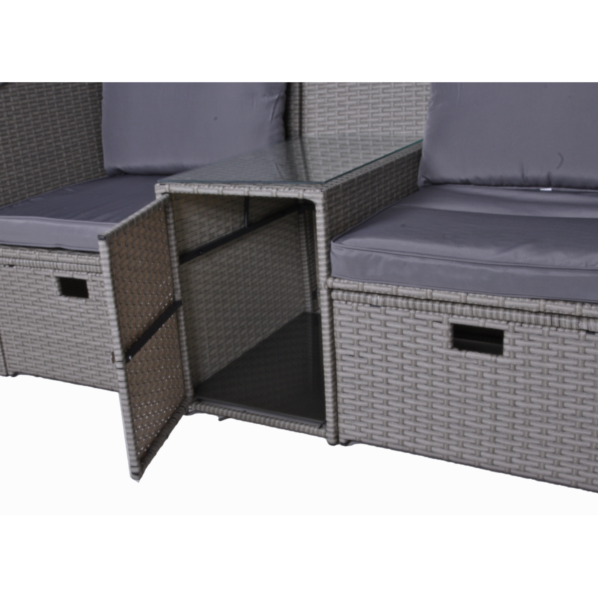 Strandkorb 'Saint-Tropez' Stahl dunkelgrau 3-teilig