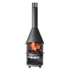Runder Grillkamin mit Feuer