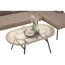 Rattan-Couchtisch mit Glasplatte
