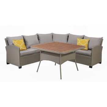 Loungemöbelset 'Francesca' Stahl grau 4-teilig