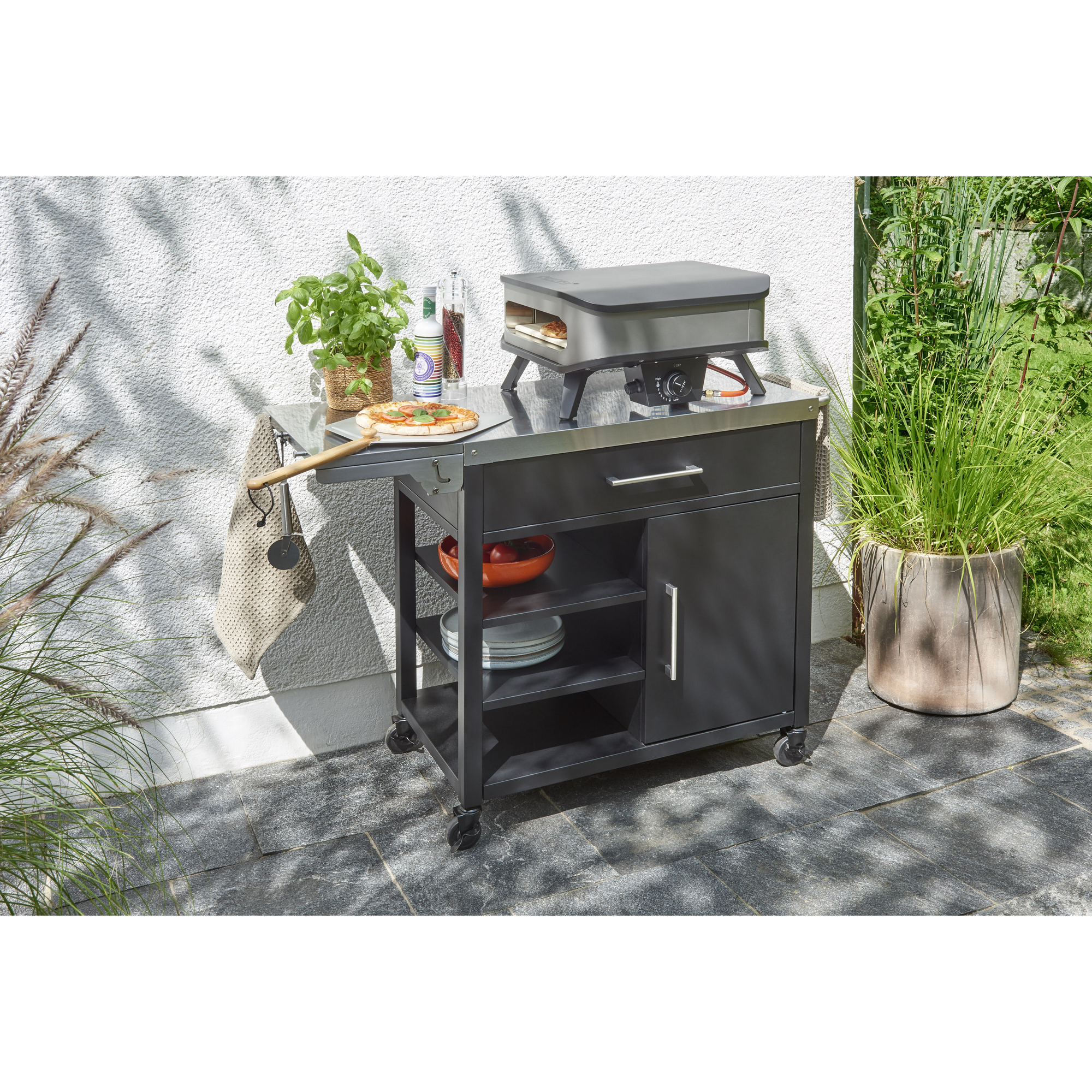 BBQ-Beistelltisch 'Julian' grau 124 x 54 x 91 cm + product picture