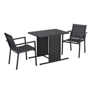 Gartenmöbel-Set 'Moni' schwarz 3-teilig