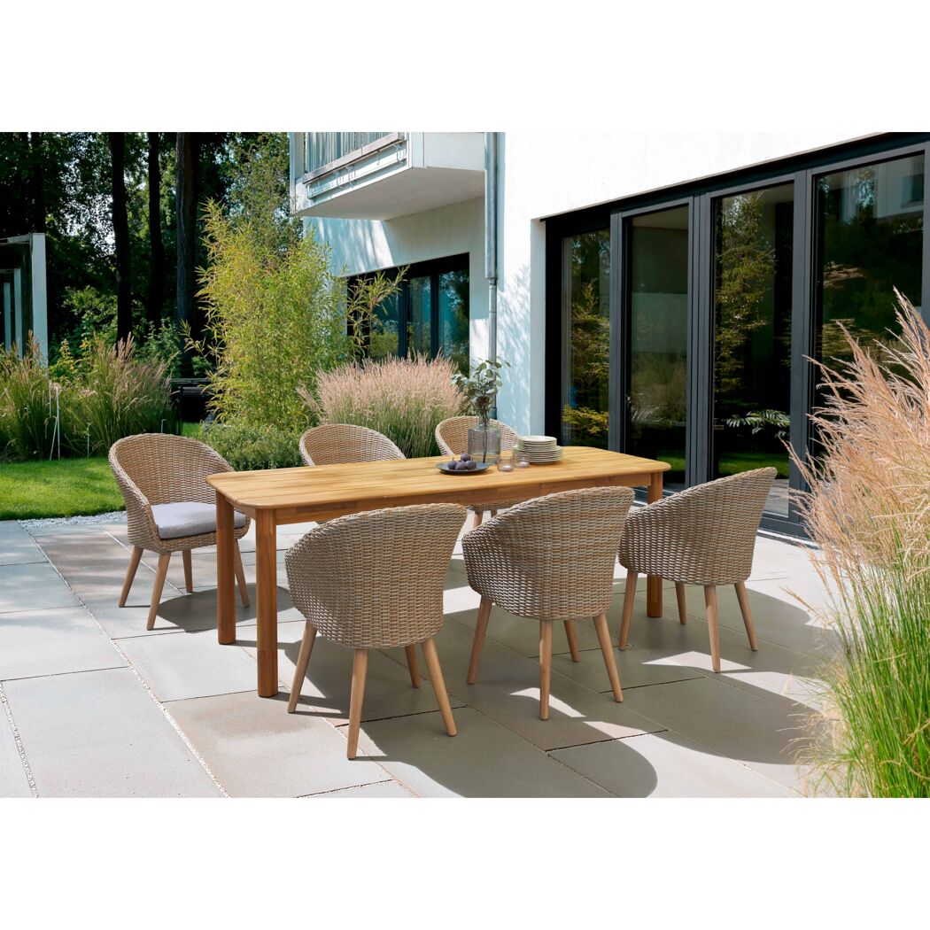 Gartenmöbel-Set: Tisch und sechs Stühle