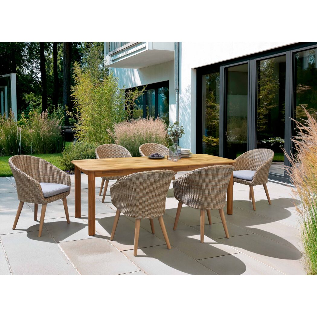 Gartenmöbel-Set: Tisch und sechs Stühle