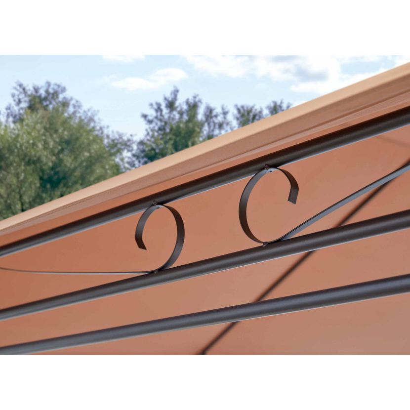 Brauner Pavillon-Stoff mit Metall