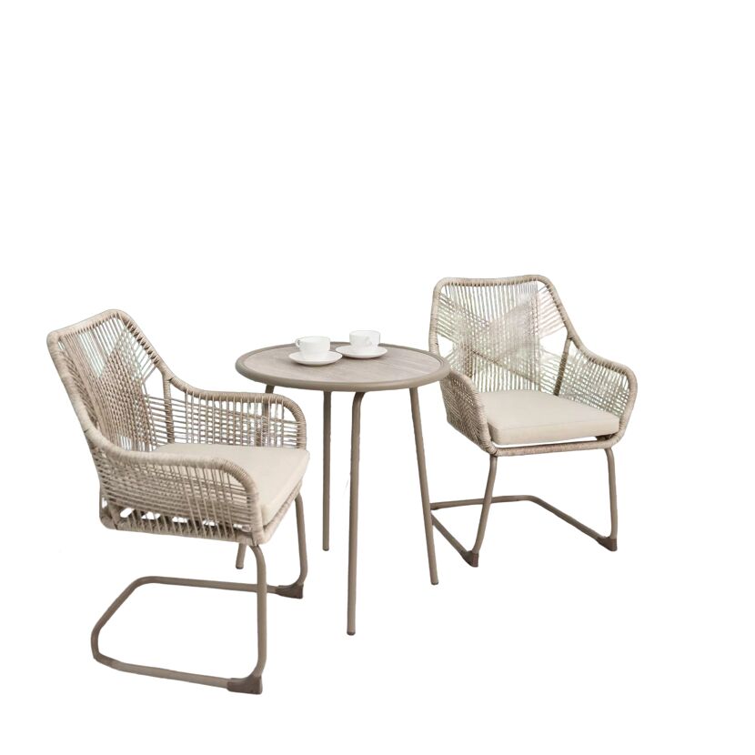 Balkonmöbelset 'Felicitas' Stahl beige 3-teilig