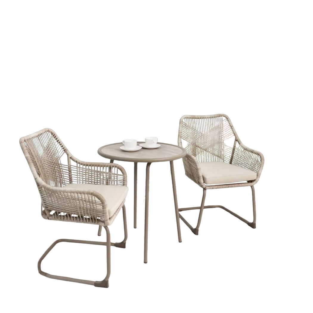 Balkonmöbelset 'Felicitas' Stahl beige 3-teilig