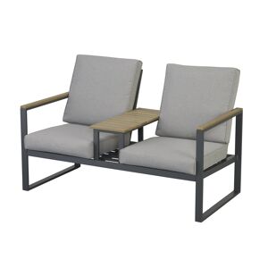 Bank 'Magdalena' grau 136 x 76 x 81 cm mit Ablage