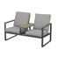 Bank 'Magdalena' grau 136 x 76 x 81 cm mit Ablage