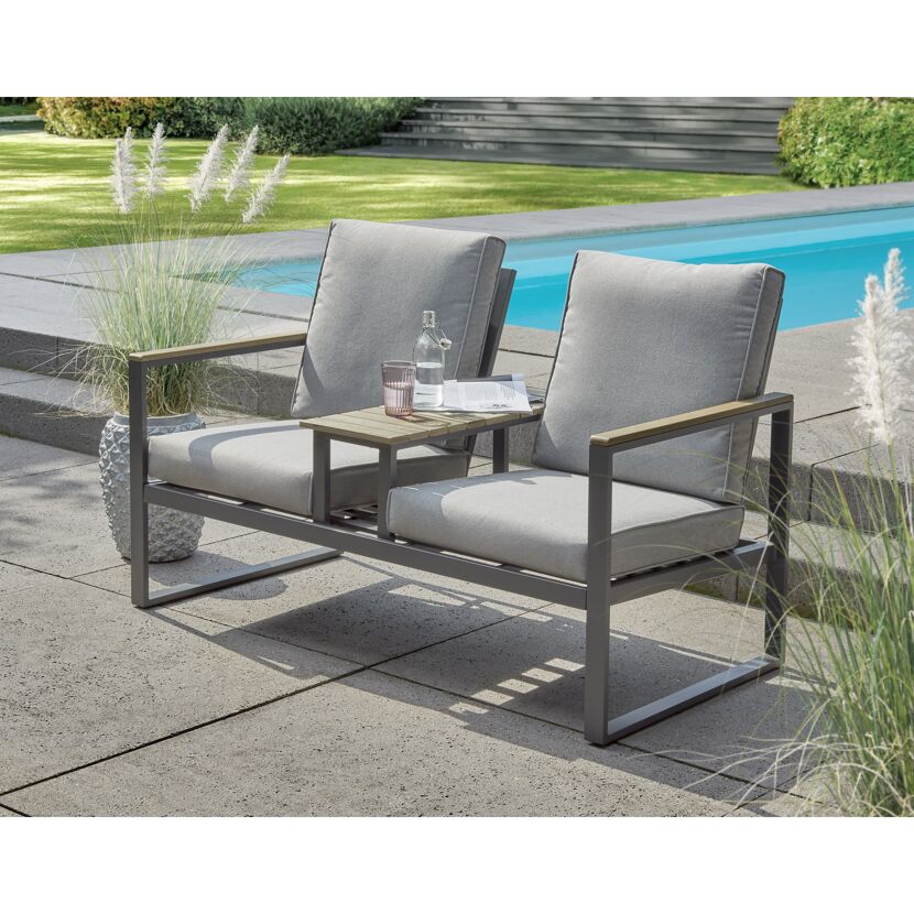 Zweisitzer Gartenbank mit Tisch