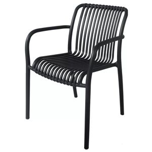 Gartenstuhl 'Frida' stapelbar Kunststoff schwarz 53 x 81 x 55 cm