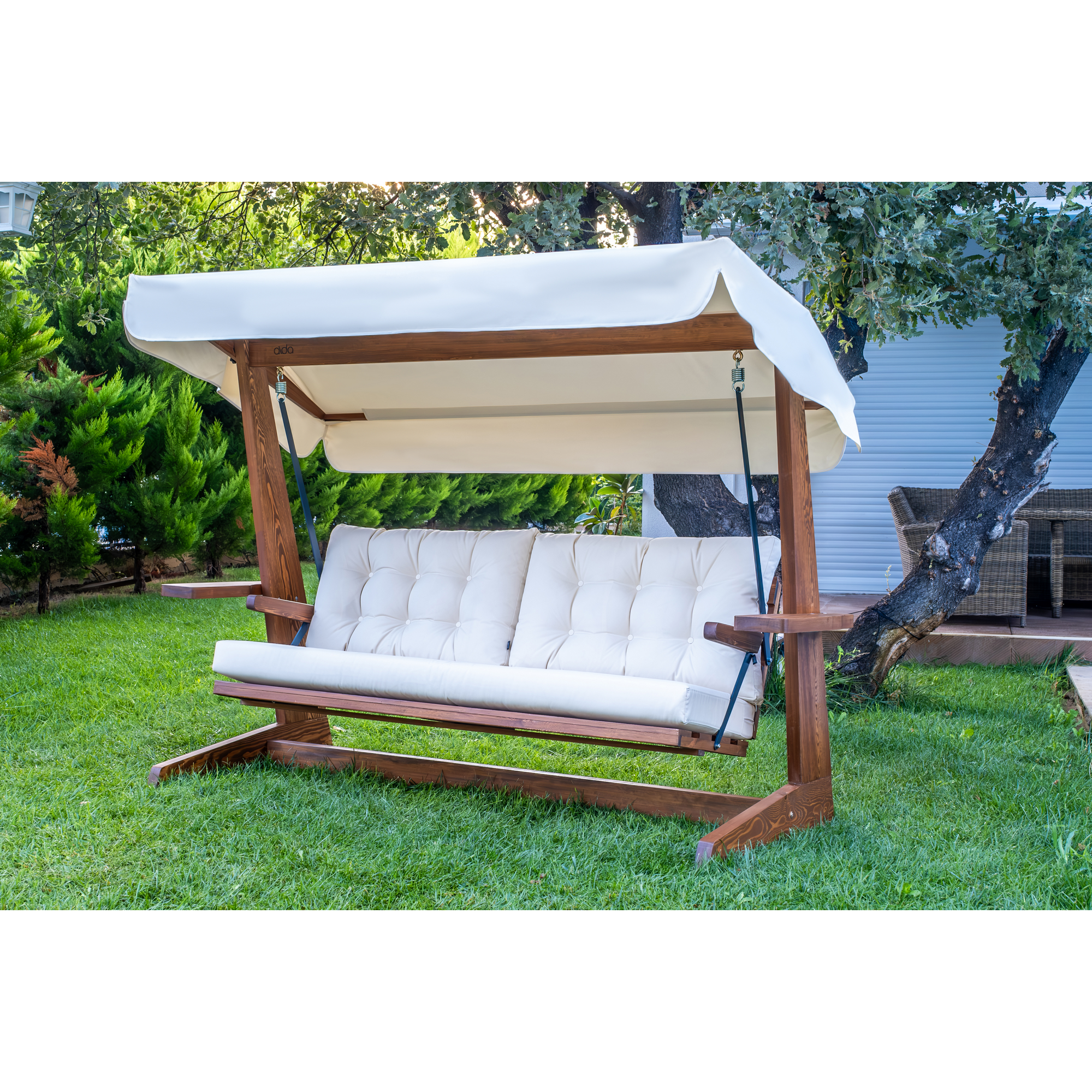 Hollywoodschaukel 'Viva' 3-Sitzer beige 237 x 175 x 115 cm