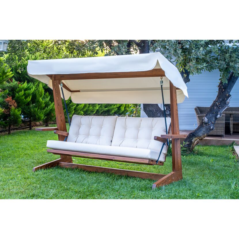 Hollywoodschaukel 'Viva' 3-Sitzer beige 237 x 175 x 115 cm