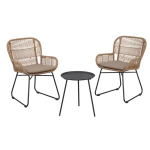 Balkonmöbel-Set 'Anni' grau/beige 3-teilig