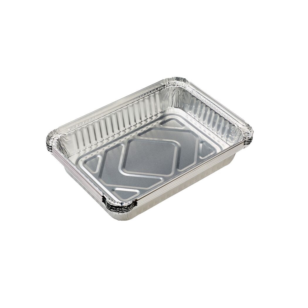 Leere Grillschale aus Aluminium