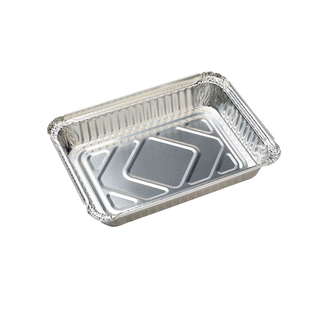 Leere Grillschale aus Aluminium