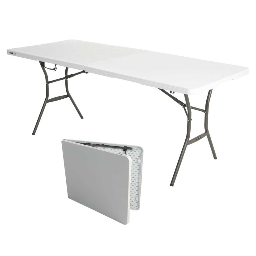 Gartentisch klappbar Stahl/Kunststoff 76 x 74 x 183 cm