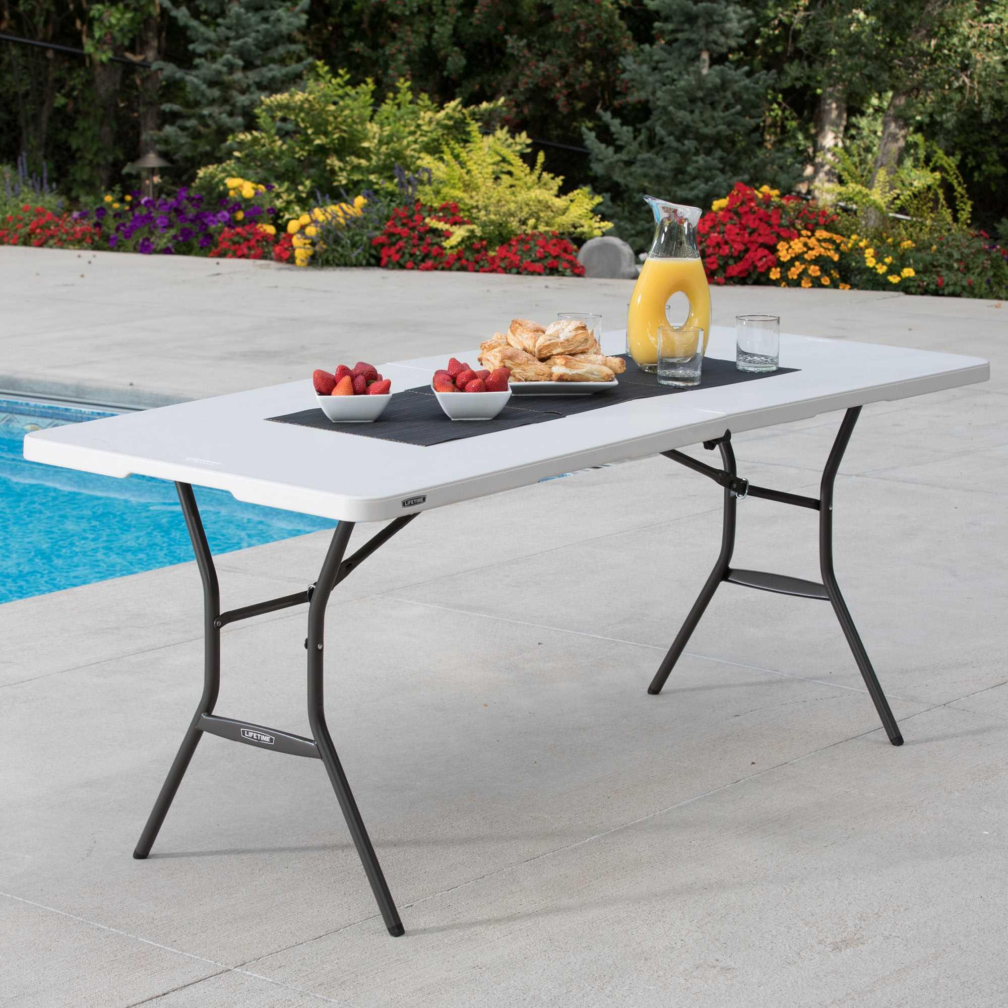 Gartentisch klappbar Stahl/Kunststoff 76 x 74 x 183 cm