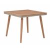 Quadratischer Holztisch mit Rattan