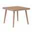Quadratischer Holztisch mit Rattan
