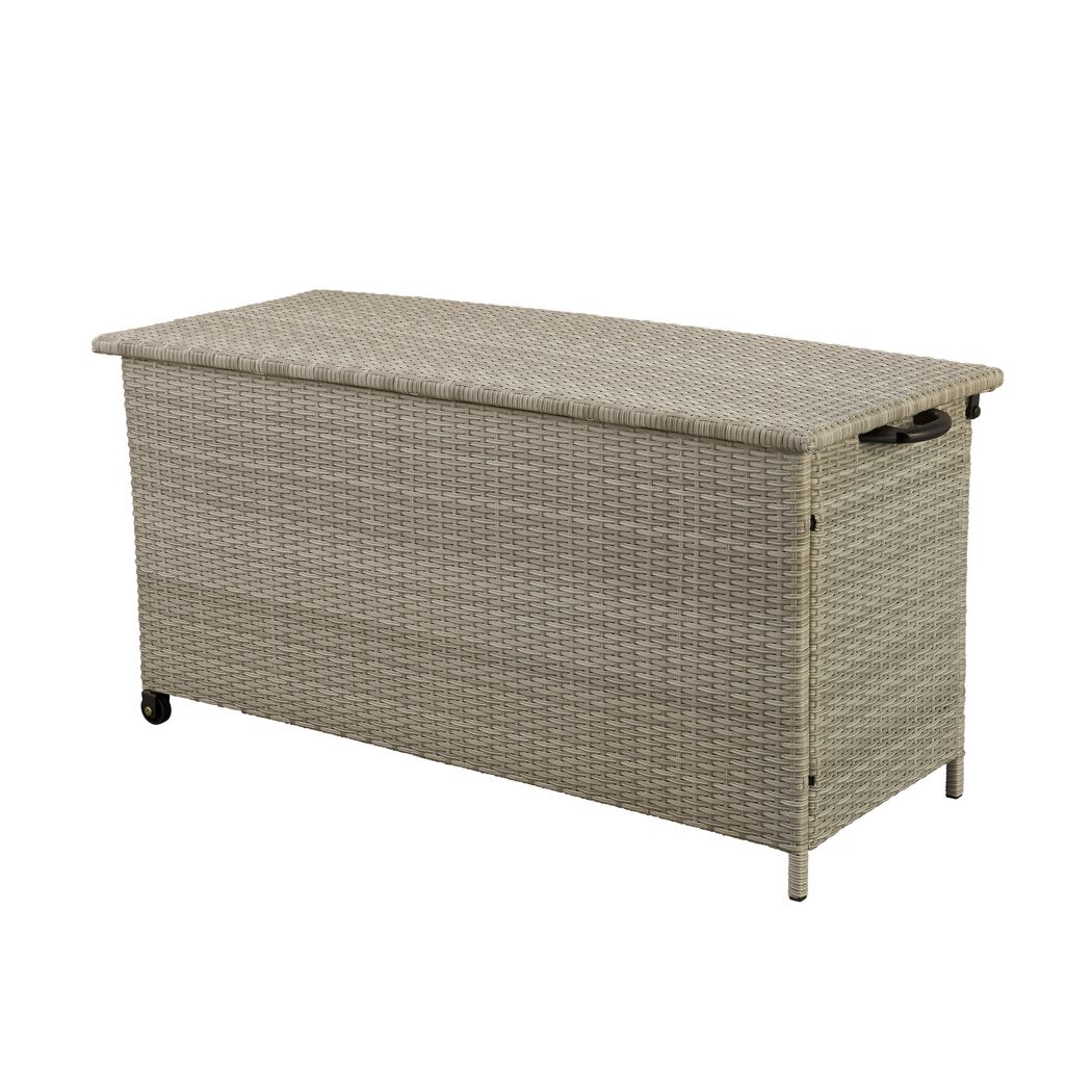 Geflochtene Gartenbox mit Rollen