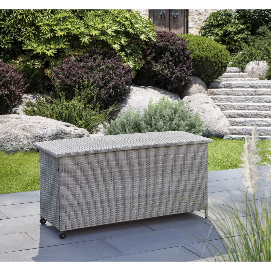 Kissenbox 'Elli' Kunststoff beige/grau 120 x 60 x 50 cm