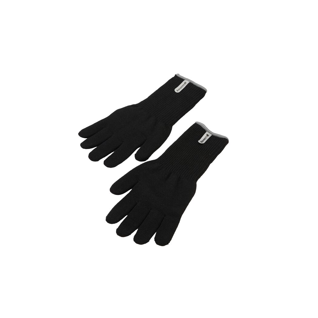 Ein Paar schwarze Grillhandschuhe