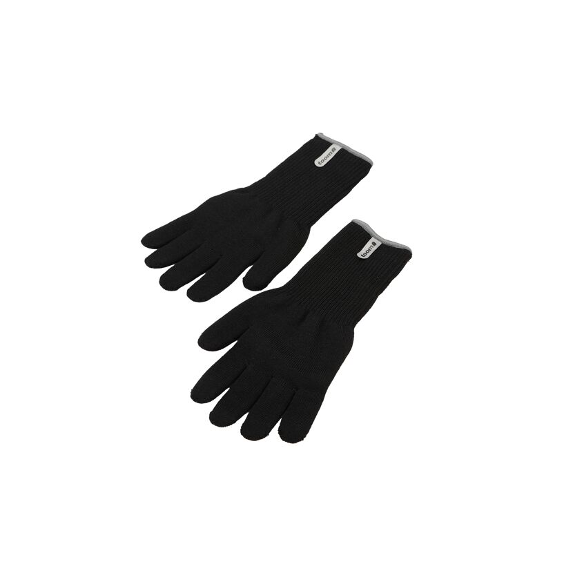 Ein Paar schwarze Grillhandschuhe